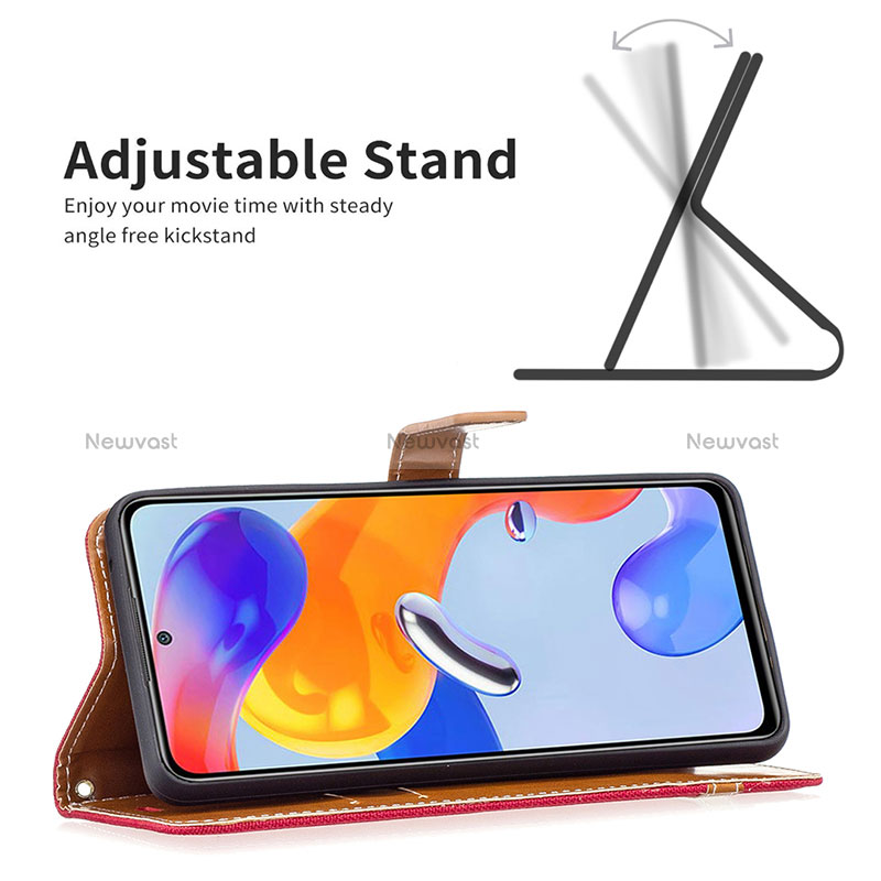 Leather Case Stands Flip Cover Holder B16F for Xiaomi Redmi Note 11 Pro 5G