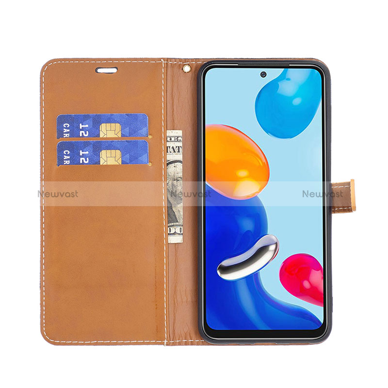 Leather Case Stands Flip Cover Holder B16F for Xiaomi Redmi Note 11S 4G