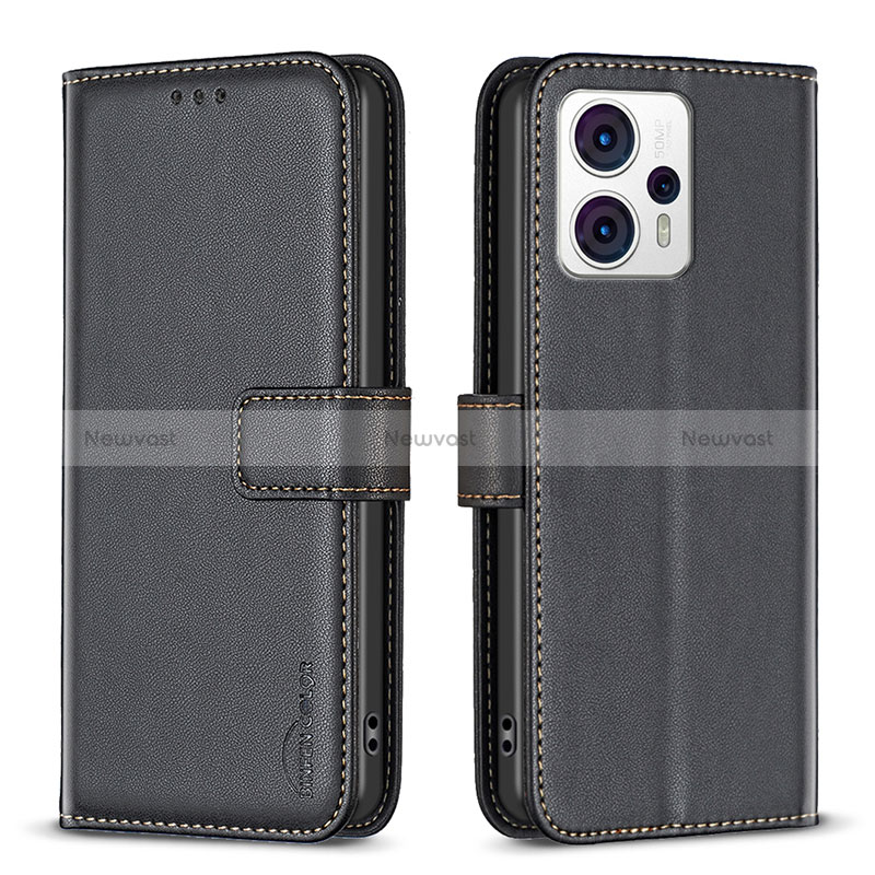 Leather Case Stands Flip Cover Holder B17F for Motorola Moto G23