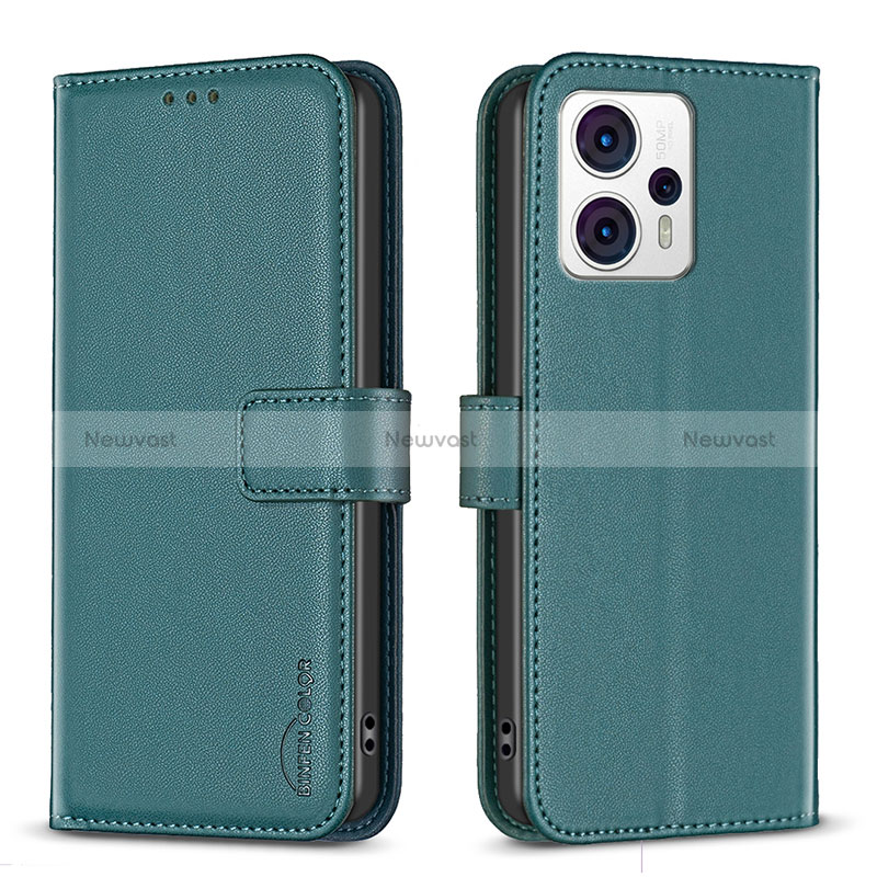 Leather Case Stands Flip Cover Holder B17F for Motorola Moto G23