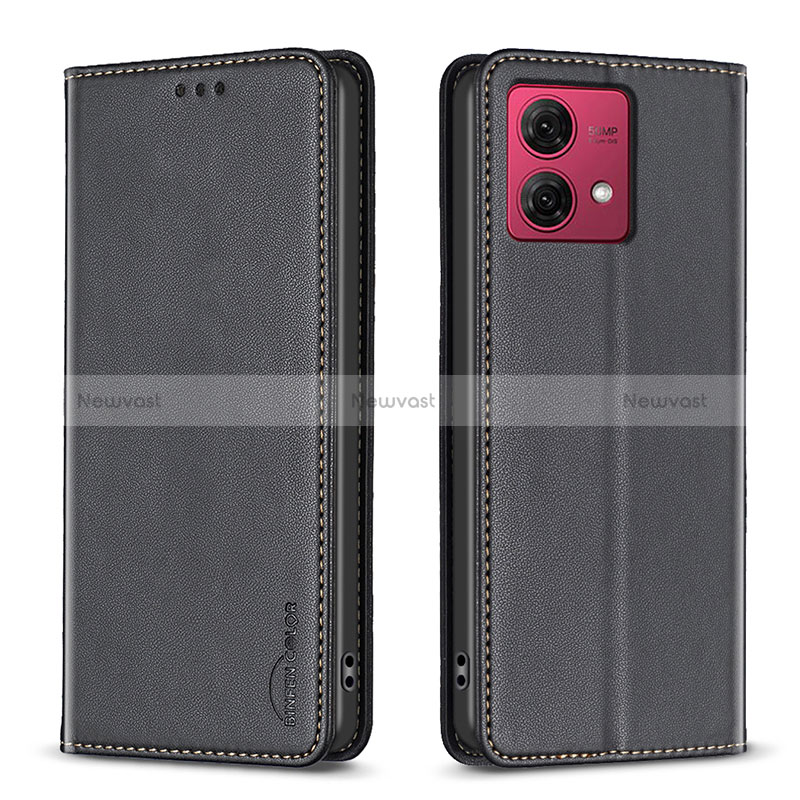 Leather Case Stands Flip Cover Holder B17F for Motorola Moto G84 5G