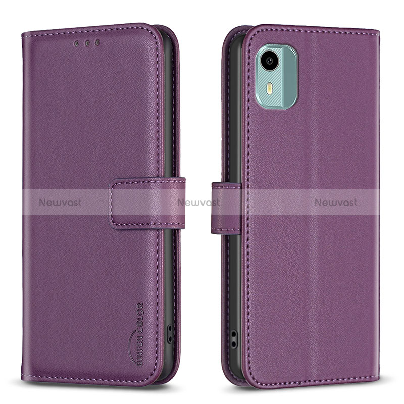 Leather Case Stands Flip Cover Holder B17F for Nokia C12