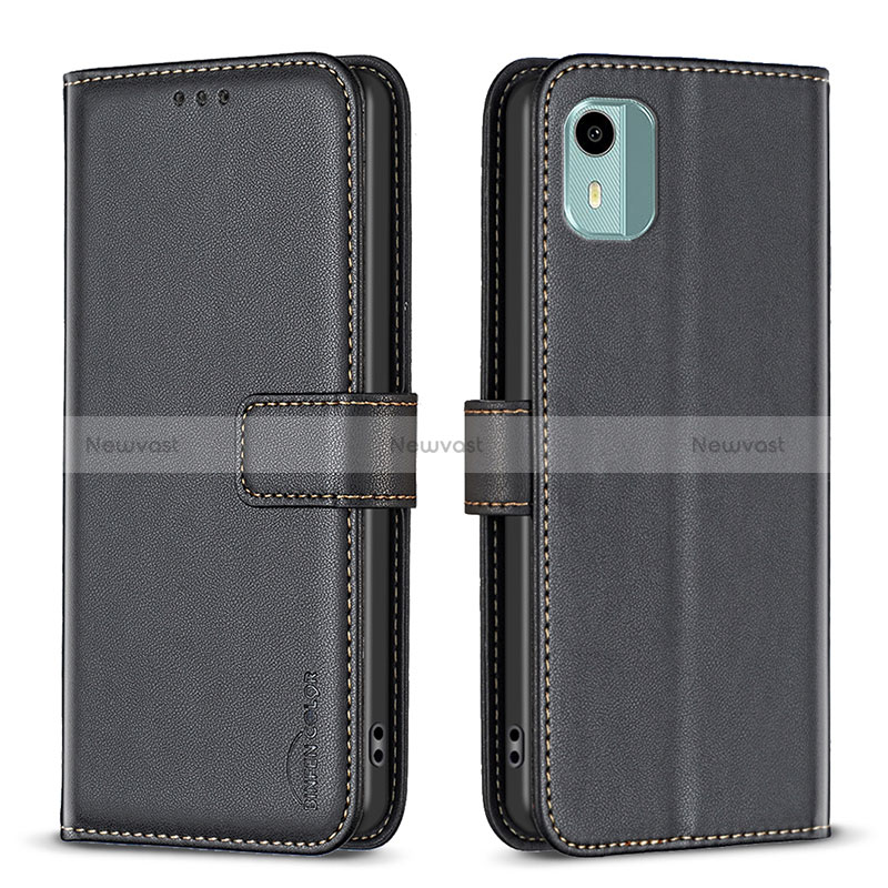 Leather Case Stands Flip Cover Holder B17F for Nokia C12 Plus