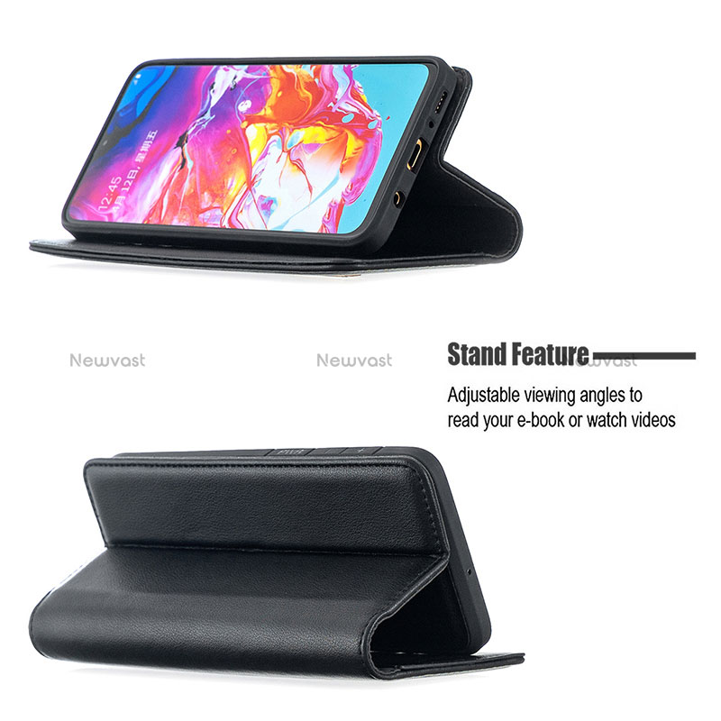 Leather Case Stands Flip Cover Holder B17F for Samsung Galaxy A70S