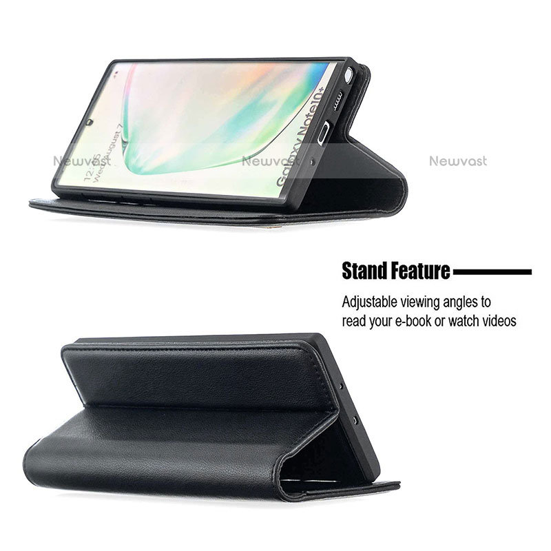 Leather Case Stands Flip Cover Holder B17F for Samsung Galaxy Note 10 Plus 5G