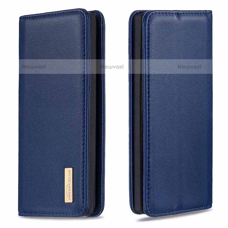 Leather Case Stands Flip Cover Holder B17F for Samsung Galaxy Note 10 Plus 5G Blue