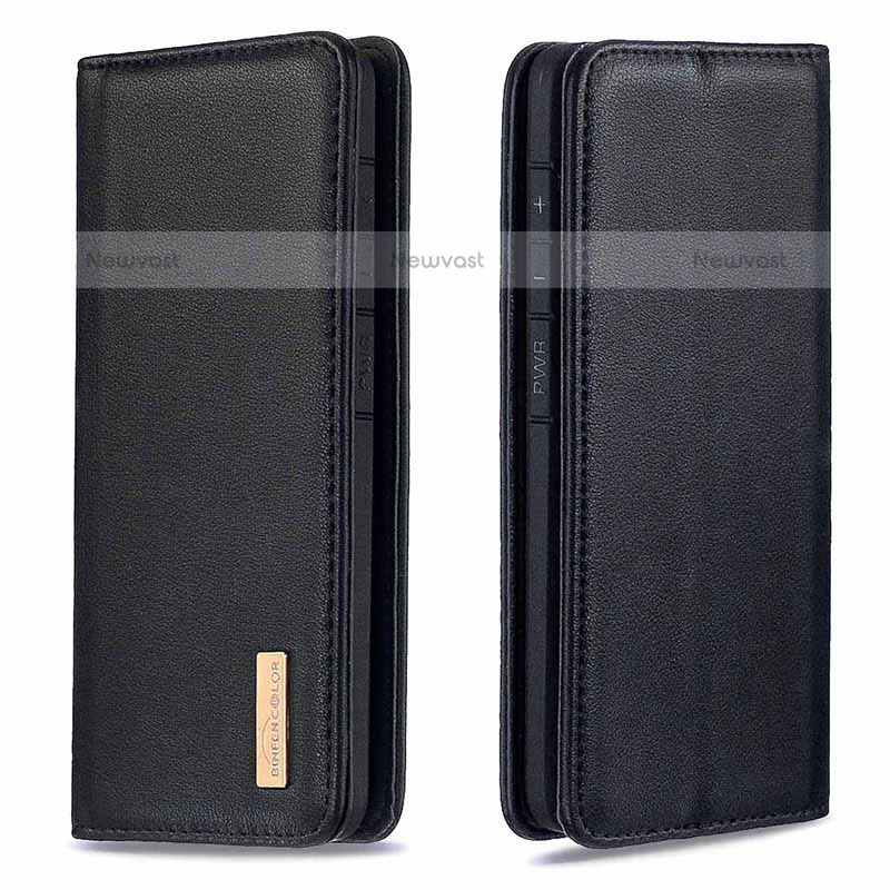 Leather Case Stands Flip Cover Holder B17F for Samsung Galaxy S20 Ultra 5G Black