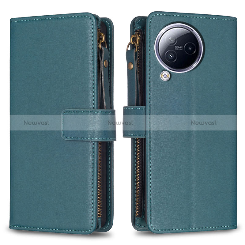 Leather Case Stands Flip Cover Holder B17F for Xiaomi Civi 3 5G Green