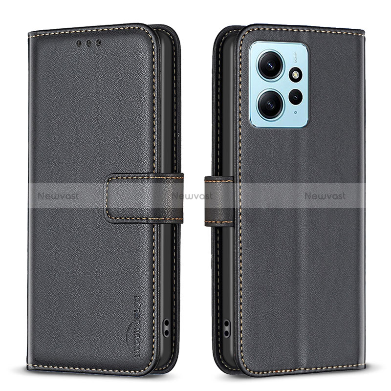 Leather Case Stands Flip Cover Holder B17F for Xiaomi Redmi Note 12 4G