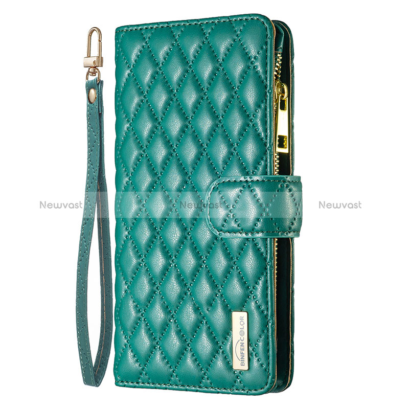 Leather Case Stands Flip Cover Holder B18F for Oppo A2 5G Green