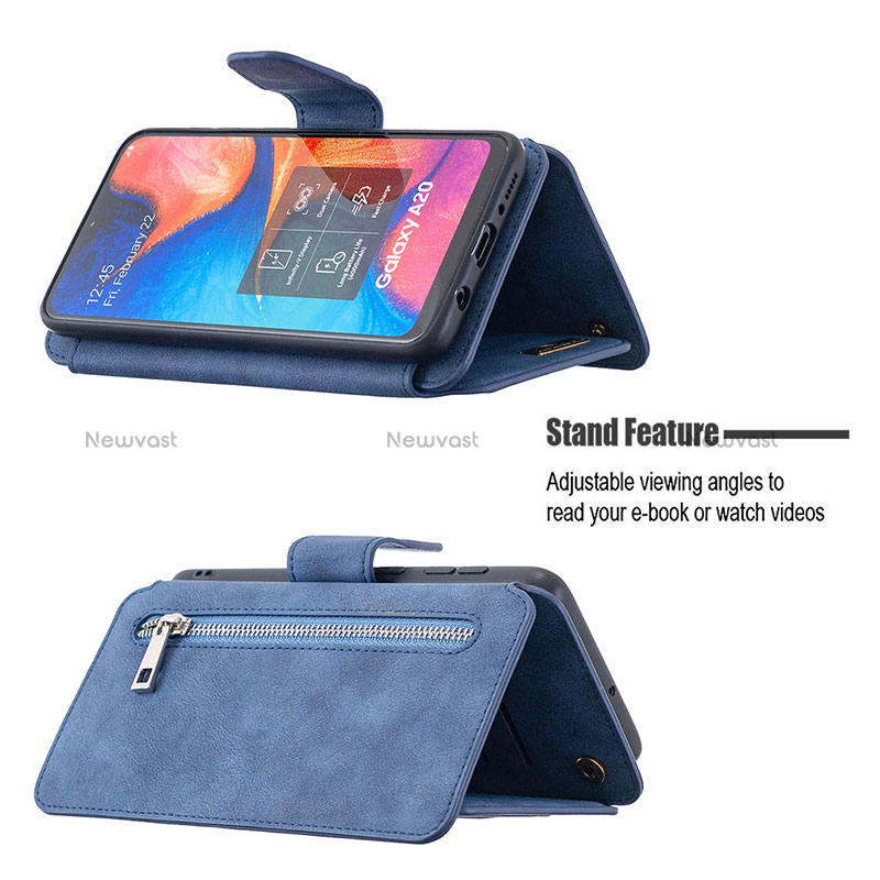 Leather Case Stands Flip Cover Holder B18F for Samsung Galaxy A30