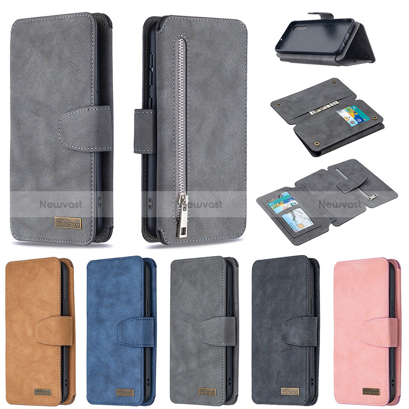 Leather Case Stands Flip Cover Holder B18F for Samsung Galaxy A50