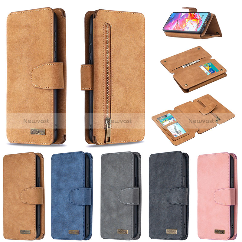 Leather Case Stands Flip Cover Holder B18F for Samsung Galaxy A70