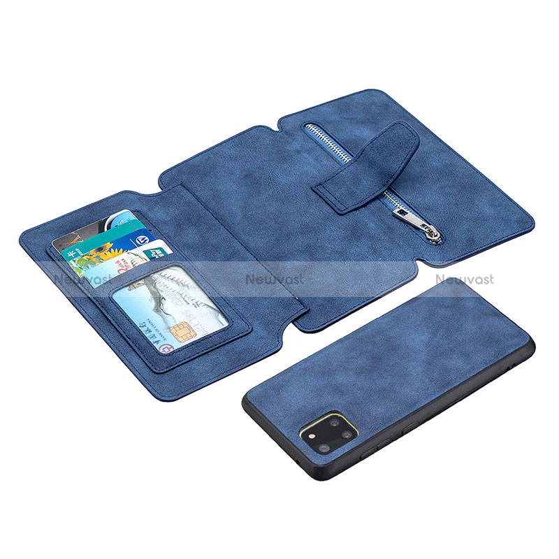 Leather Case Stands Flip Cover Holder B18F for Samsung Galaxy A81