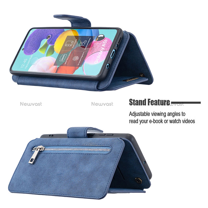 Leather Case Stands Flip Cover Holder B18F for Samsung Galaxy M40S