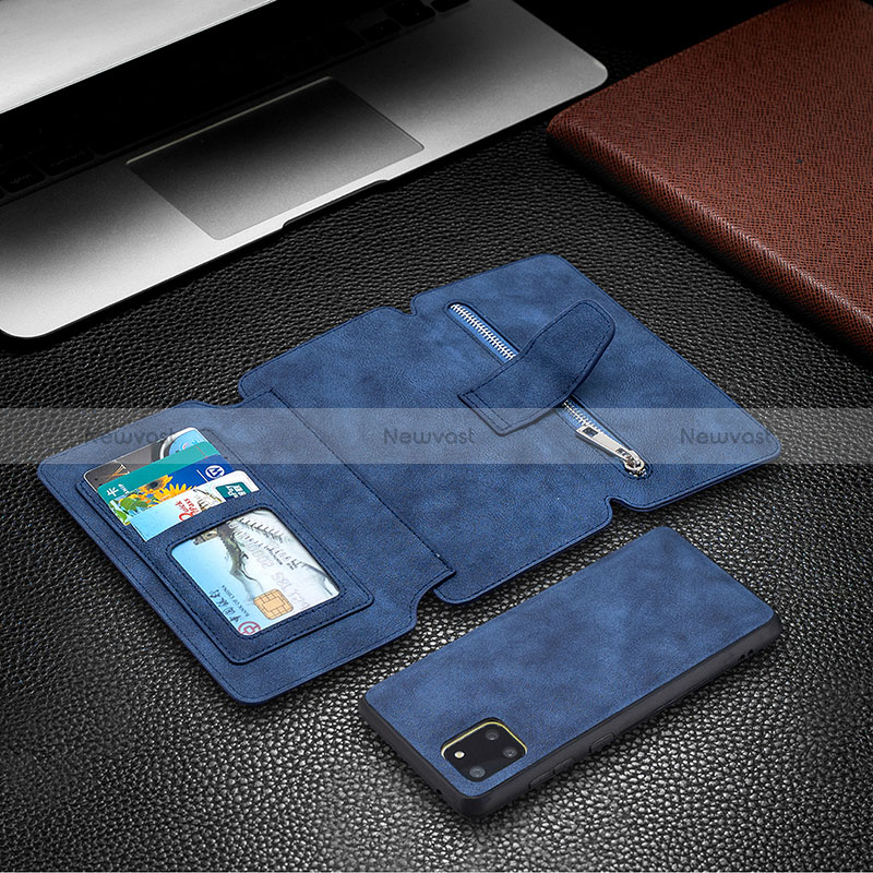 Leather Case Stands Flip Cover Holder B18F for Samsung Galaxy M60s