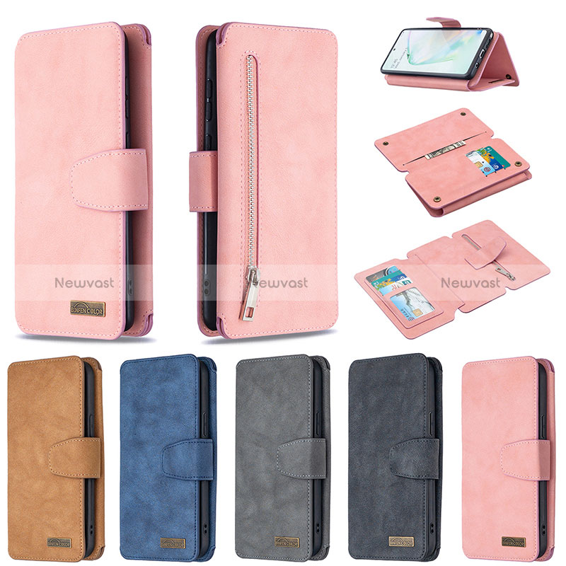 Leather Case Stands Flip Cover Holder B18F for Samsung Galaxy M60s