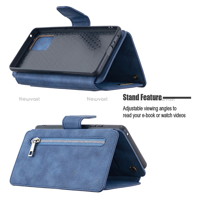 Leather Case Stands Flip Cover Holder B18F for Samsung Galaxy M80S