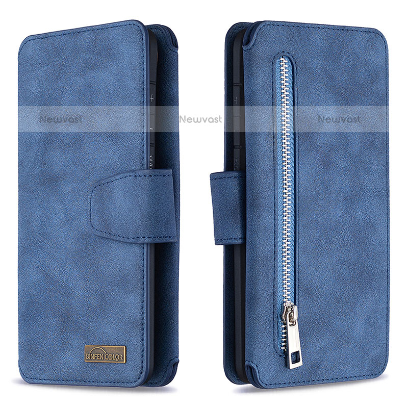 Leather Case Stands Flip Cover Holder B18F for Samsung Galaxy S20 Plus Blue