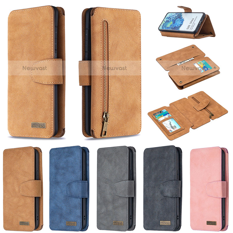 Leather Case Stands Flip Cover Holder B18F for Samsung Galaxy S20 Ultra 5G