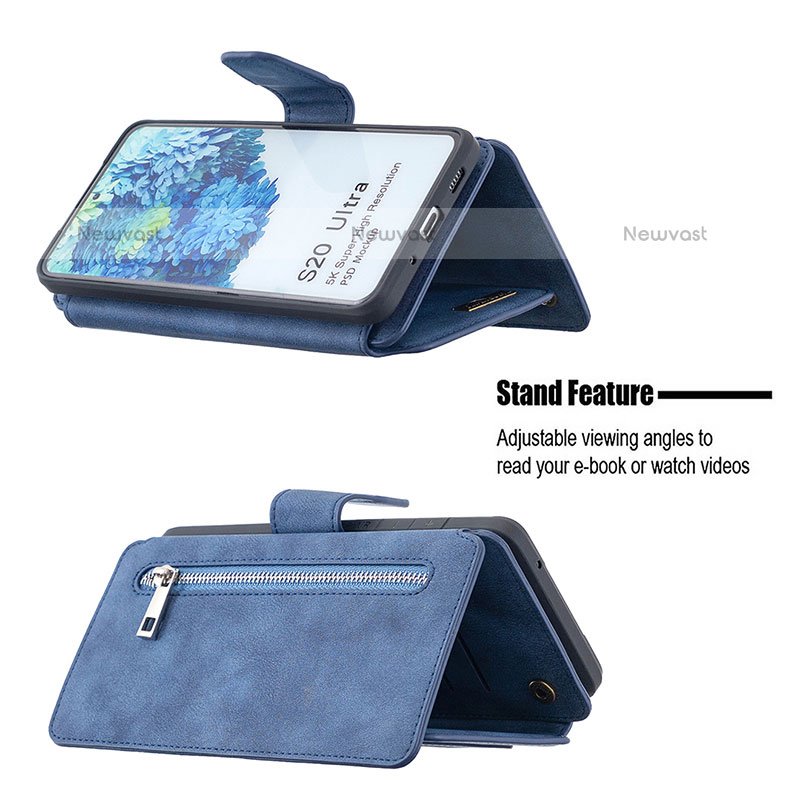 Leather Case Stands Flip Cover Holder B18F for Samsung Galaxy S20 Ultra