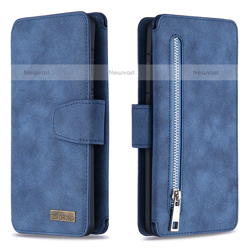 Leather Case Stands Flip Cover Holder B18F for Samsung Galaxy S20 Ultra Blue