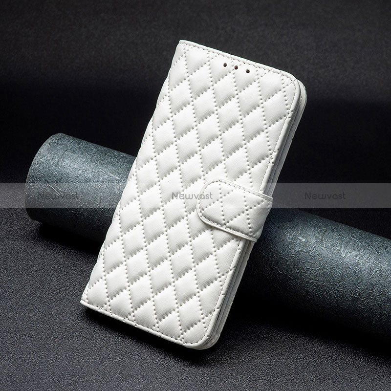 Leather Case Stands Flip Cover Holder B19F for Nokia C12 White