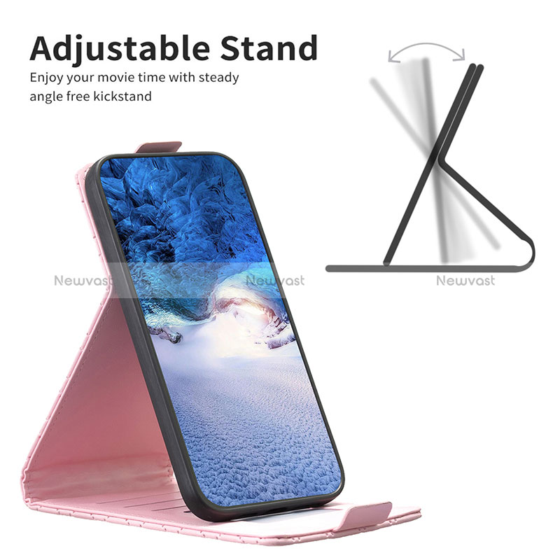 Leather Case Stands Flip Cover Holder B19F for Realme C53 India