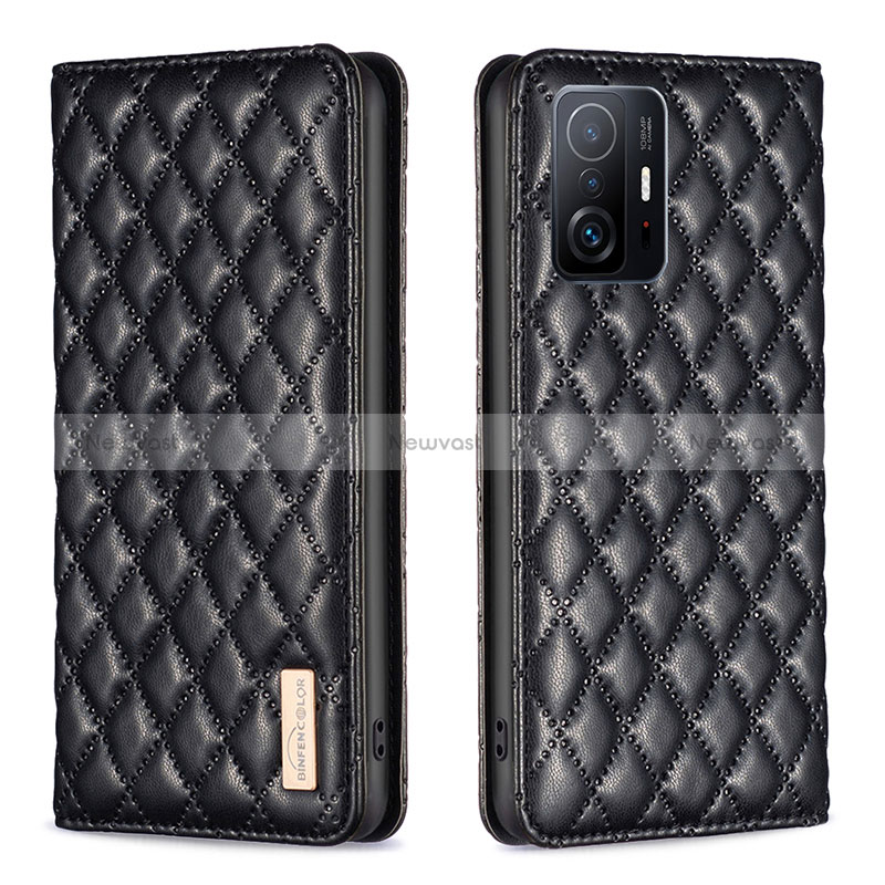 Leather Case Stands Flip Cover Holder B19F for Xiaomi Mi 11T Pro 5G Black