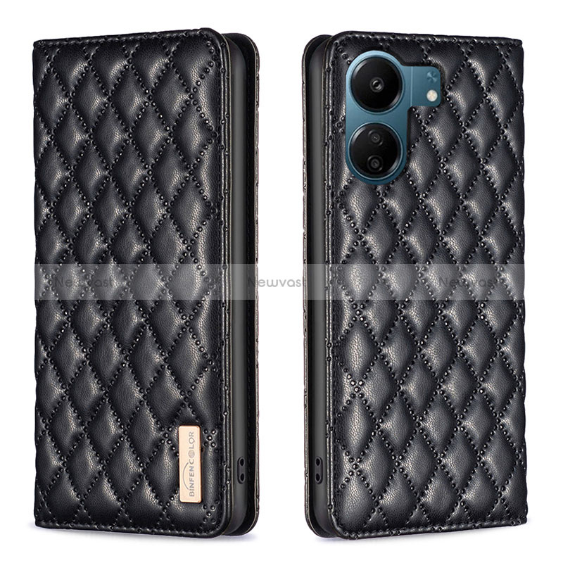 Leather Case Stands Flip Cover Holder B19F for Xiaomi Redmi 13C