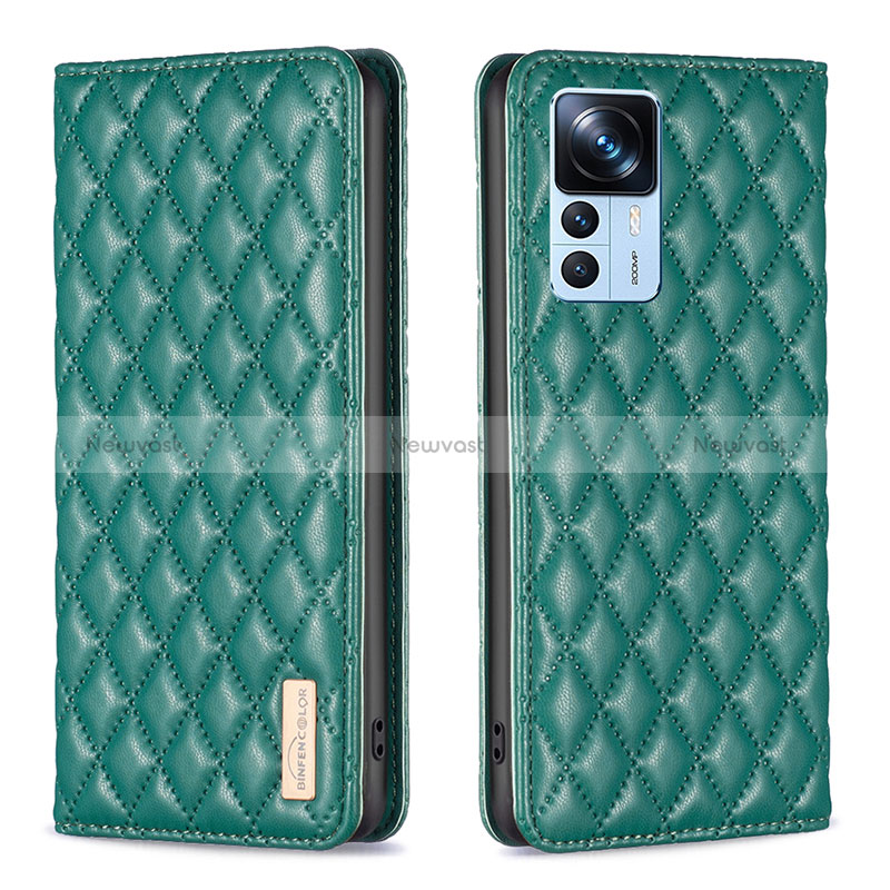 Leather Case Stands Flip Cover Holder B19F for Xiaomi Redmi K50 Ultra 5G Green