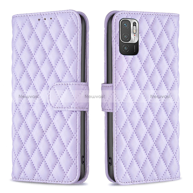 Leather Case Stands Flip Cover Holder B19F for Xiaomi Redmi Note 11 SE 5G Purple