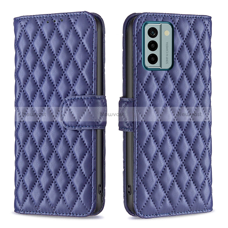 Leather Case Stands Flip Cover Holder B20F for Nokia G22 Blue