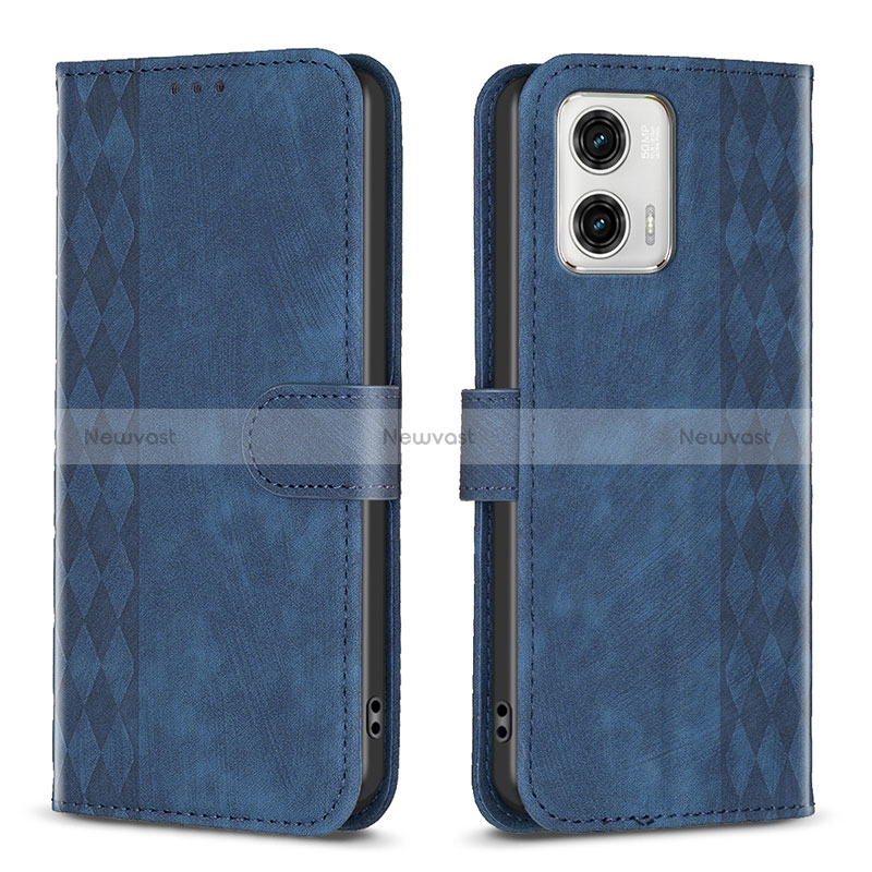 Leather Case Stands Flip Cover Holder B21F for Motorola Moto G73 5G