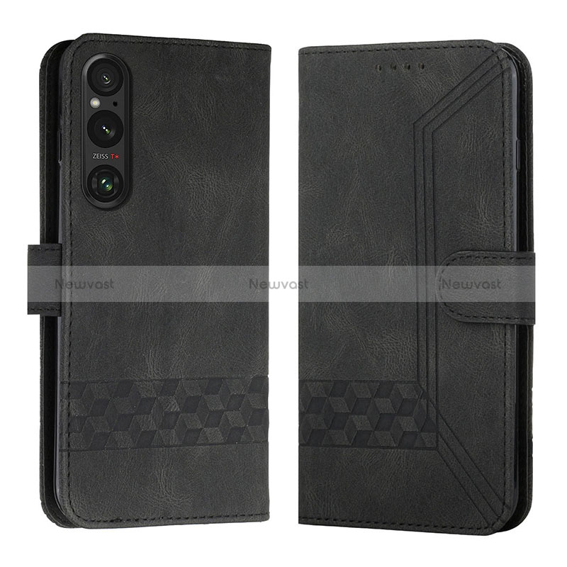 Leather Case Stands Flip Cover Holder B21F for Sony Xperia 1 V