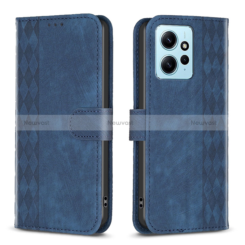 Leather Case Stands Flip Cover Holder B21F for Xiaomi Redmi Note 12 4G