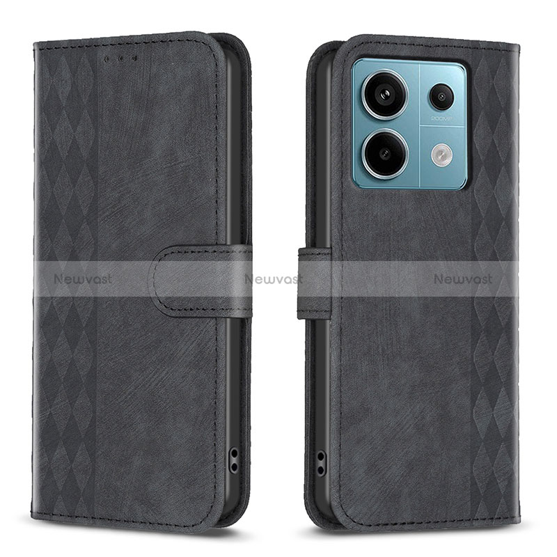 Leather Case Stands Flip Cover Holder B21F for Xiaomi Redmi Note 13 Pro 5G