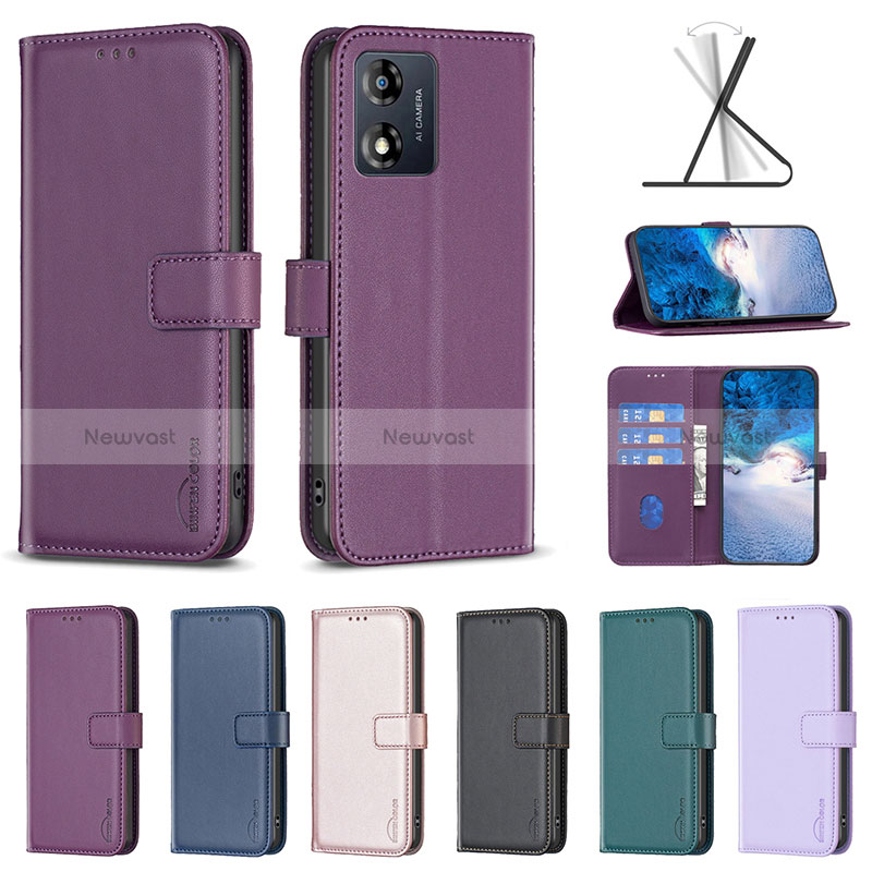 Leather Case Stands Flip Cover Holder B22F for Motorola Moto E13