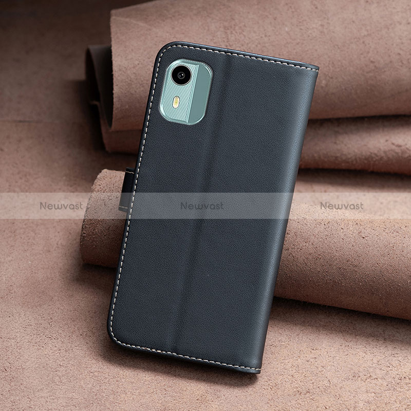 Leather Case Stands Flip Cover Holder B22F for Nokia C12 Plus