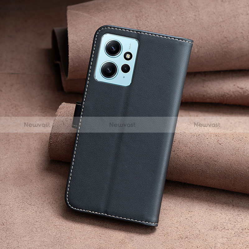 Leather Case Stands Flip Cover Holder B22F for Xiaomi Redmi Note 12 4G