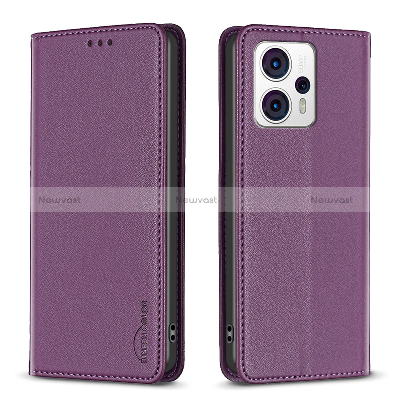 Leather Case Stands Flip Cover Holder B23F for Motorola Moto G13