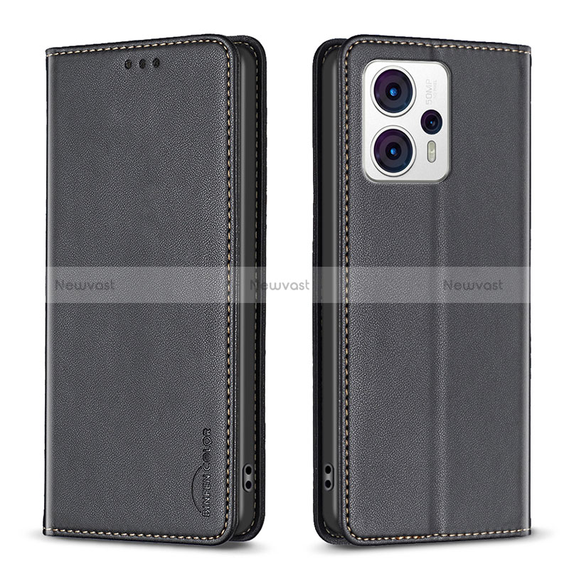 Leather Case Stands Flip Cover Holder B23F for Motorola Moto G23