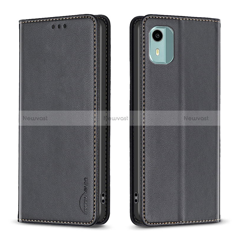 Leather Case Stands Flip Cover Holder B23F for Nokia C12 Plus