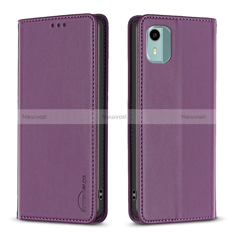 Leather Case Stands Flip Cover Holder B23F for Nokia C12 Plus