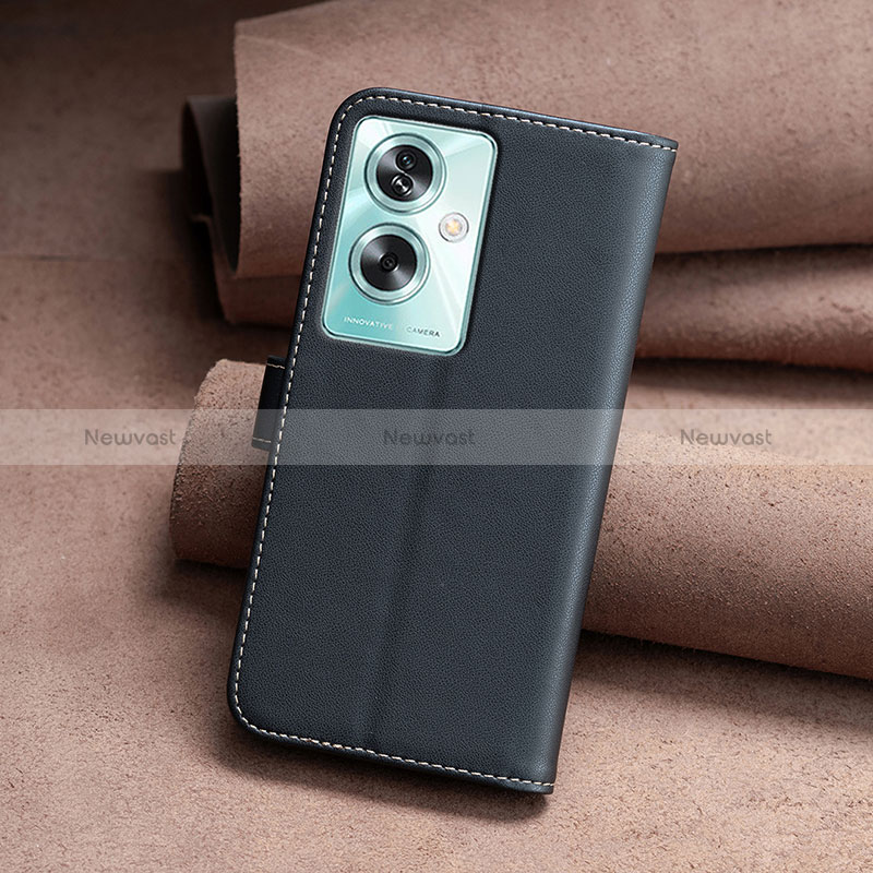 Leather Case Stands Flip Cover Holder B23F for Oppo A2 5G