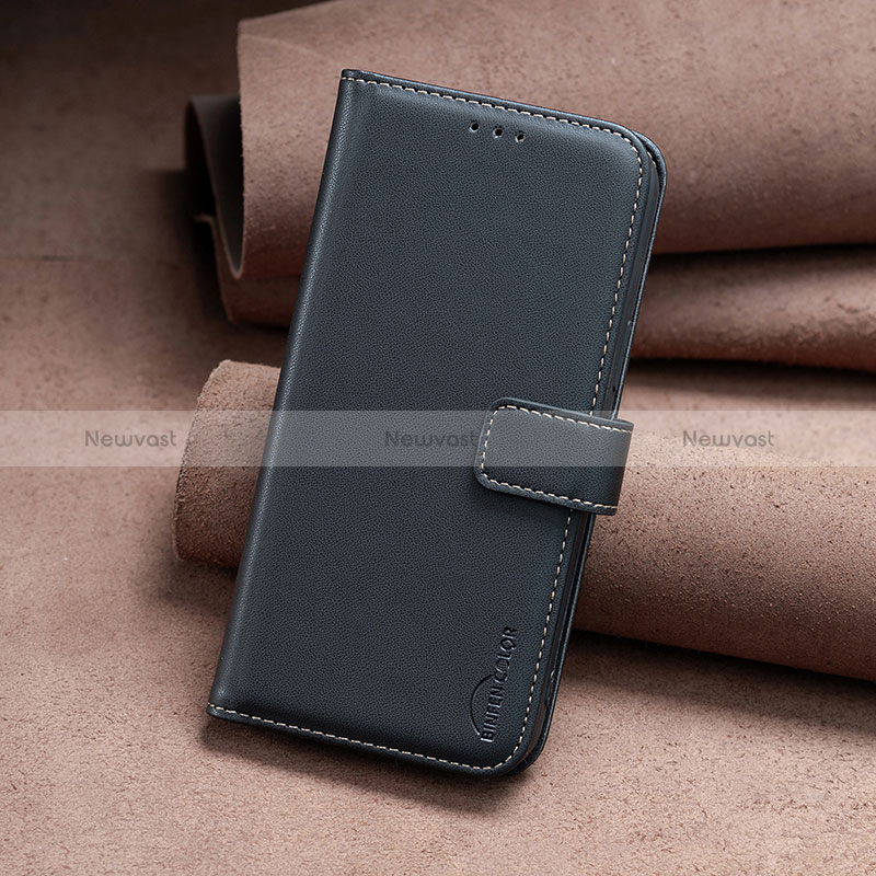 Leather Case Stands Flip Cover Holder B23F for Xiaomi Mi 14 Pro 5G Black