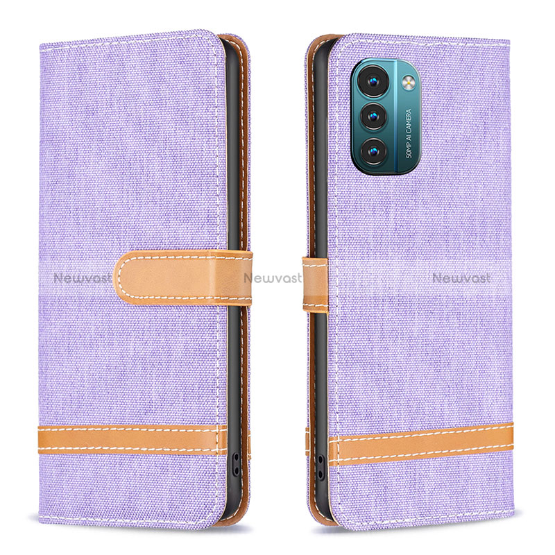 Leather Case Stands Flip Cover Holder B24F for Nokia G11 Clove Purple