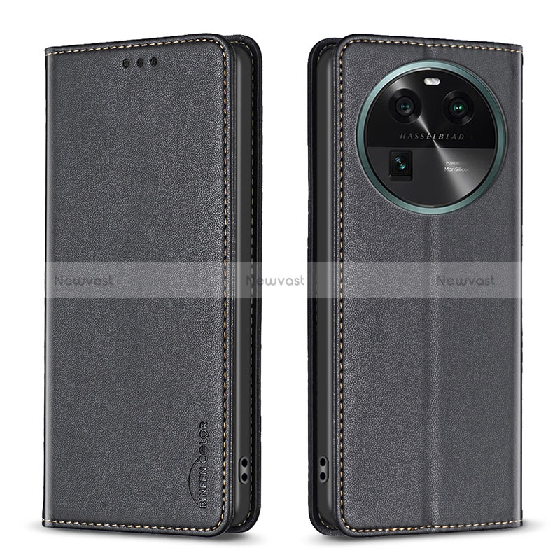 Leather Case Stands Flip Cover Holder B24F for Oppo Find X6 5G