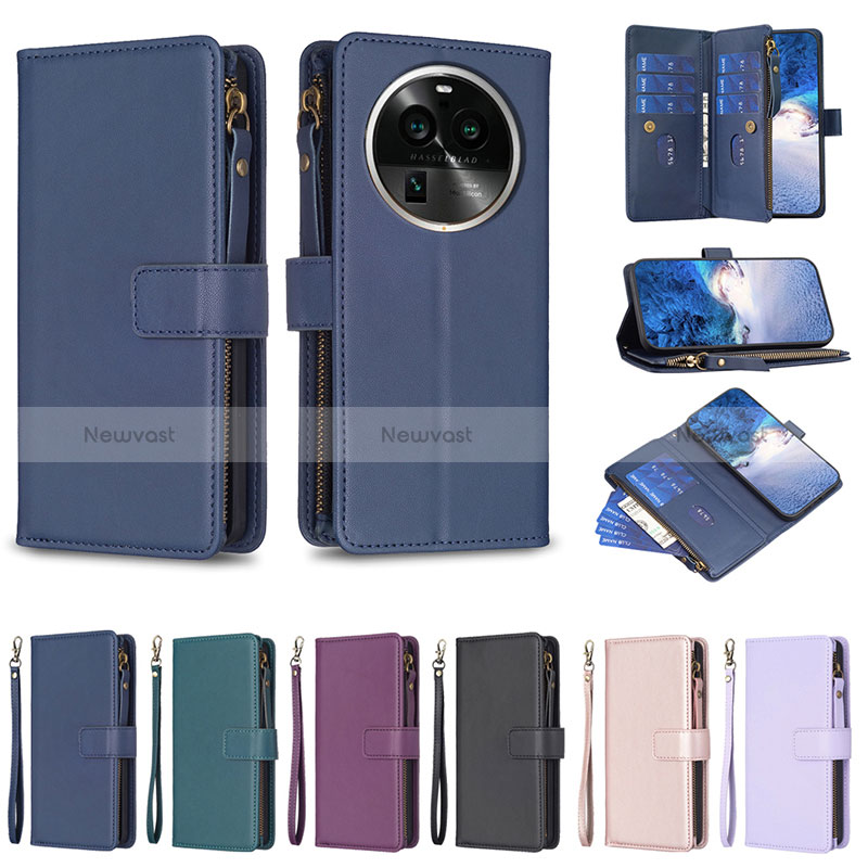 Leather Case Stands Flip Cover Holder B26F for Oppo Find X6 Pro 5G