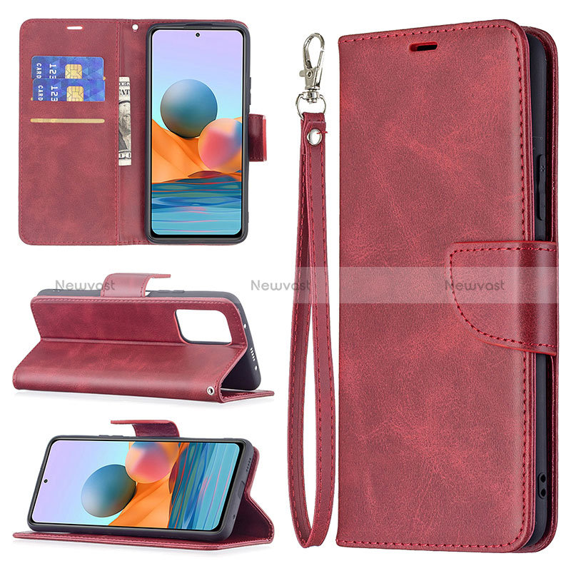 Leather Case Stands Flip Cover Holder BF1 for Xiaomi Redmi Note 10 Pro 4G